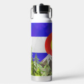 Colorado Flag Water Fles met bergen en bomen (Voorkant)