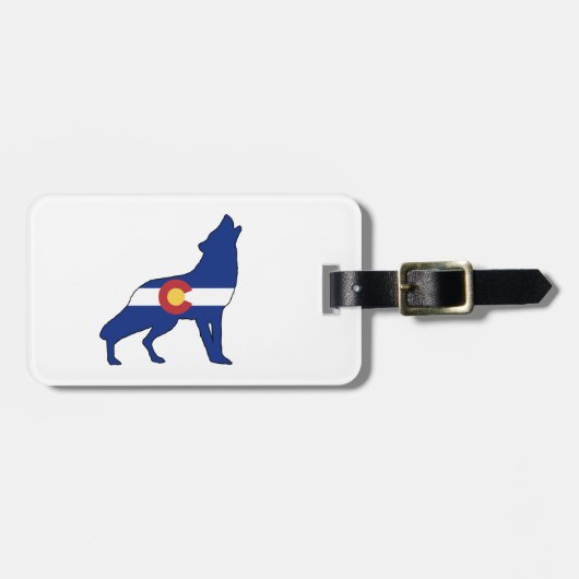 Colorado Flag Wolf Bagagelabel (Voorkant horizontaal)