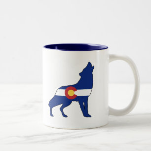 Colorado Flag Wolf Tweekleurige Koffiemok