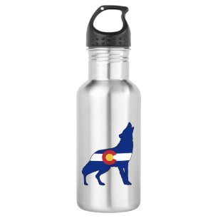 Colorado Flag Wolf Waterfles