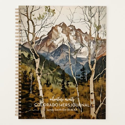 Colorado Fourteener Mountain Art CO 14ers Journal Planner (Voorkant)