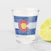 Colorado Fourteeners 14ers State Flag Shot Glas (Voorkant)
