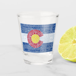 Colorado Fourteeners 14ers State Flag Shot Glas