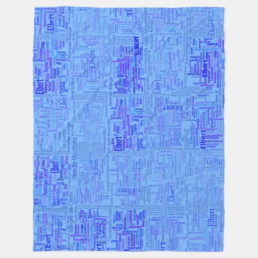 Colorado Fourteeners Fleece Deken (Voorkant)