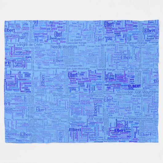 Colorado Fourteeners Fleece Deken (Voorkant (Horizontaal))