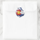 Colorado gescheurde vlag ronde sticker (Tas)
