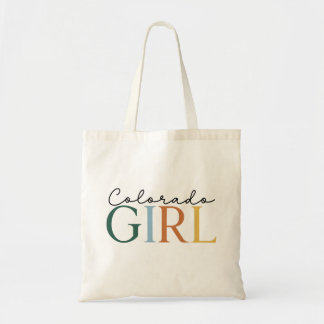 “Colorado Girl” Kleurrijke Typografie Boodschappen Tote Bag