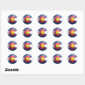 Colorado Glanzende Cirkel Vlag Ronde Sticker (Vel)