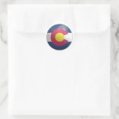 Colorado Glanzende Cirkel Vlag Ronde Sticker (Tas)