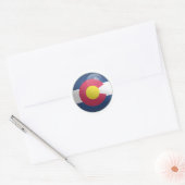Colorado Glanzende Cirkel Vlag Ronde Sticker (Envelop)