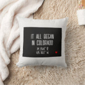 Colorado GPS-coördinaten met hart Kussen (Deken)