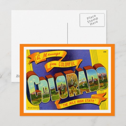 Colorado Greetings uit de Verenigde Staten Briefkaart (Voorkant / Achterkant)