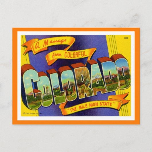 Colorado Greetings uit de Verenigde Staten Briefkaart (Voorkant)