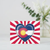 Colorado Heart Flag met Star Burst Briefkaart (Staand voorkant)