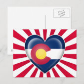 Colorado Heart Flag met Star Burst Briefkaart (Voorkant / Achterkant)