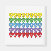 Colorado Hearts Rainbow Pattern Magneet (Voorkant)