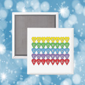 Colorado Hearts Rainbow Pattern Magneet