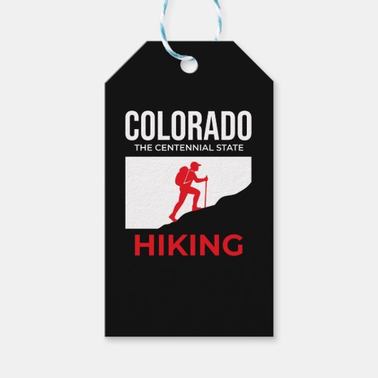 Colorado Hiking – The Centennial State USA Cadeaulabel (Voorkant)