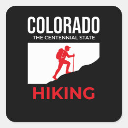 Colorado Hiking – The Centennial State USA Vierkante Sticker