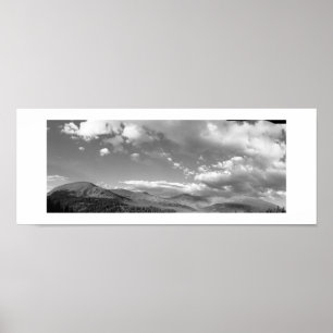 Colorado Hills Black en White Photo Panoramic Poster