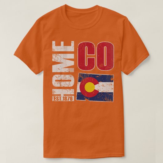 Colorado Home CO 1876 staatsvlag T-shirt (Design voorkant)