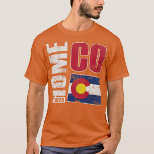 Colorado Home CO 1876 staatsvlag T-shirt