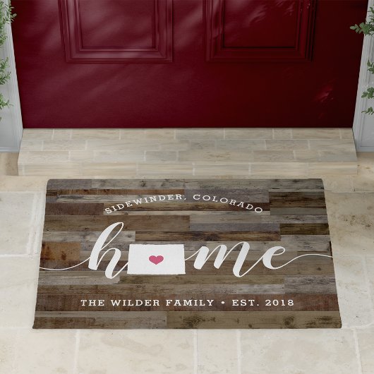 Colorado Home State Personalized Wood Kijk uit Deurmat