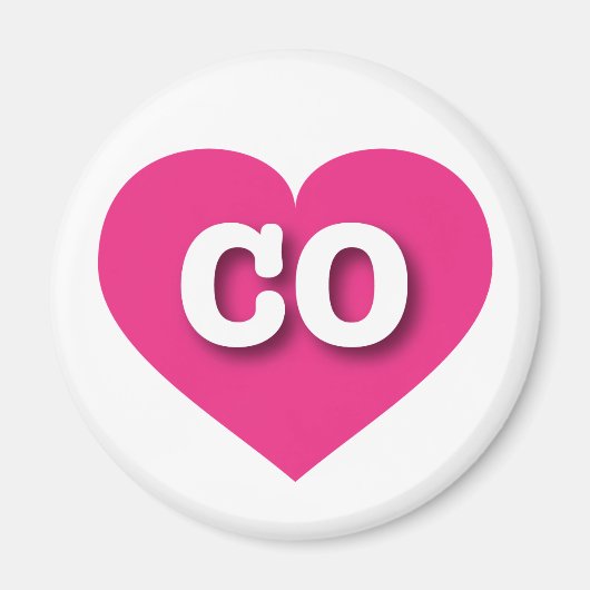 Colorado Hot Pink Heart - I Love CO Magneet (Voorkant)