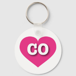Colorado Hot Pink Heart - I Love CO Sleutelhanger