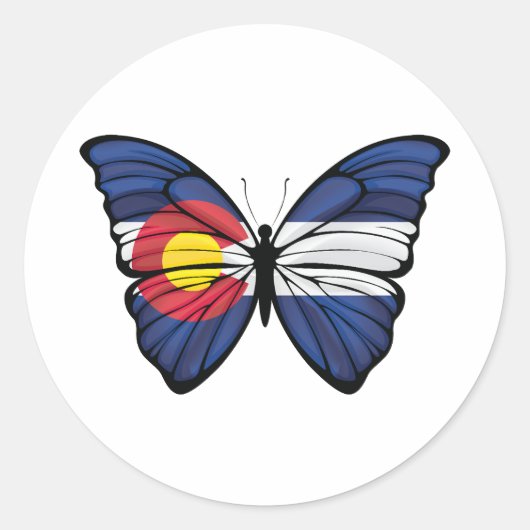 Colorado Hypolimnas Butterfly Ronde Sticker (Voorkant)
