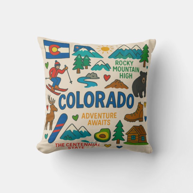 Colorado Iconen Kussen (Voorkant)