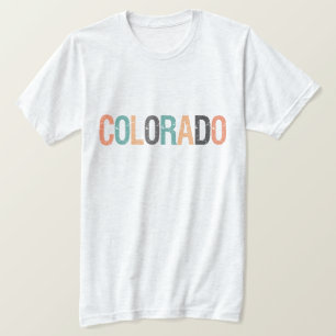 Colorado in getande retrokleurtekens t-shirt