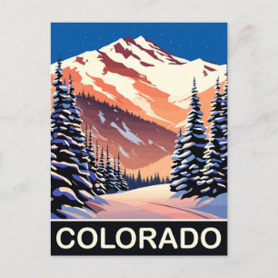 Colorado in Sneeuw, Vintage reizen Briefkaart