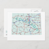 Colorado Interstate Map Briefkaart (Voorkant / Achterkant)