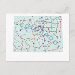 Colorado Interstate Map Briefkaart