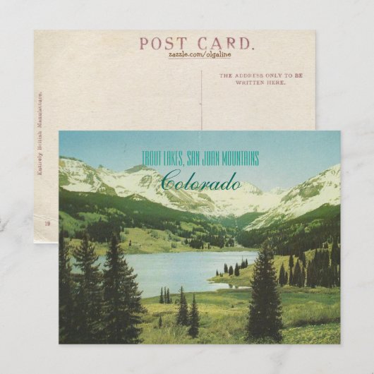 Colorado-kaart Briefkaart (Voorkant / Achterkant)