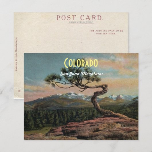 Colorado-kaart Briefkaart (Voorkant / Achterkant)