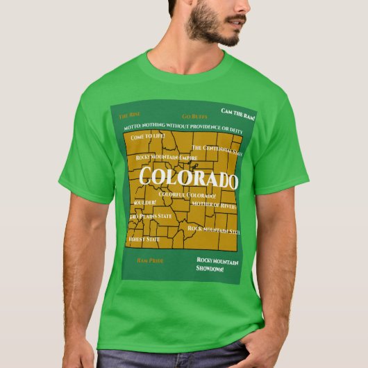 Colorado kaart ontwerp T-Shirt (Voorkant)