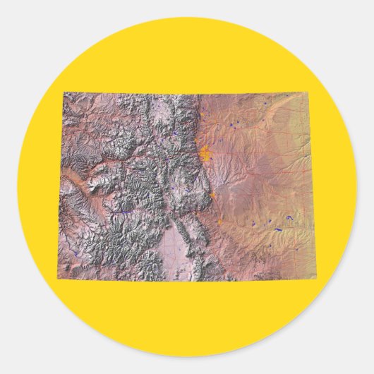 Colorado Kaart Sticker (Voorkant)