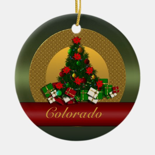 Colorado kerstboomversiering keramisch ornament (Voorkant)