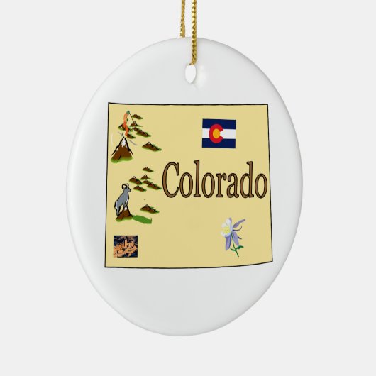 Colorado kerstboomversiering keramisch ornament (Rechts)