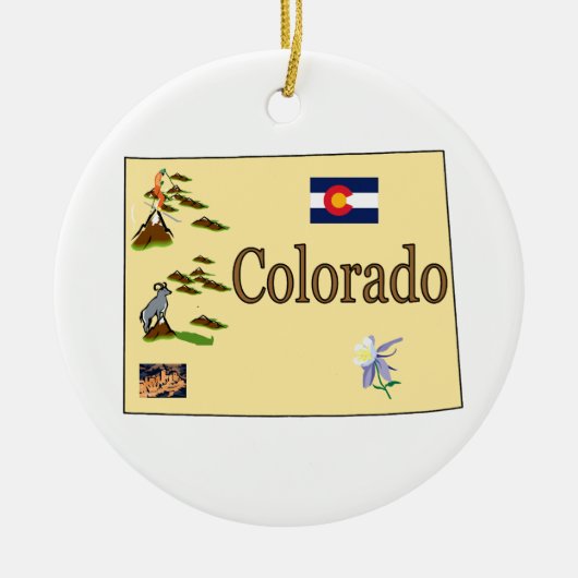 Colorado kerstboomversiering keramisch ornament (Voorkant)