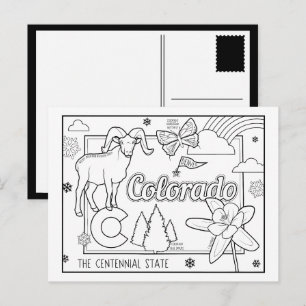 Colorado kleur me collage briefkaart