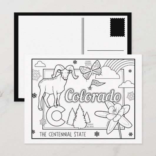 Colorado kleur me collage briefkaart (Voorkant / Achterkant)