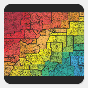 colorado kleurprovincies vierkante sticker
