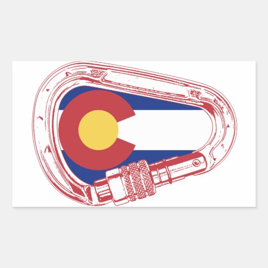 Colorado Klim Carabiner Rechthoekige Sticker (Voorkant)
