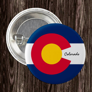Colorado-knop, patriottische Colorado-mode Ronde Button 3,2 Cm