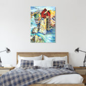 Colorado Landscape Hand Painted Canvas Afdruk (Insitu (Slaapkamer))