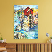 Colorado Landscape Hand Painted Canvas Afdruk (Insitu (Woonkamer))