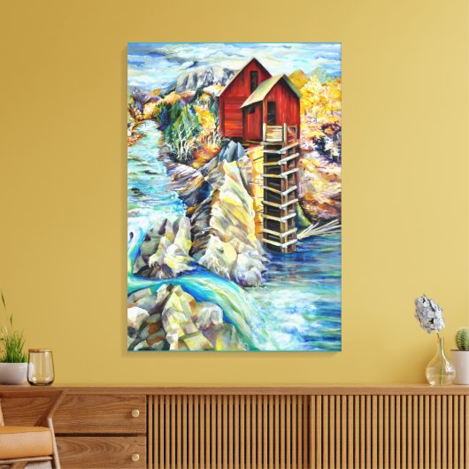 Colorado Landscape Hand Painted Canvas Afdruk (Insitu (Woonkamer))